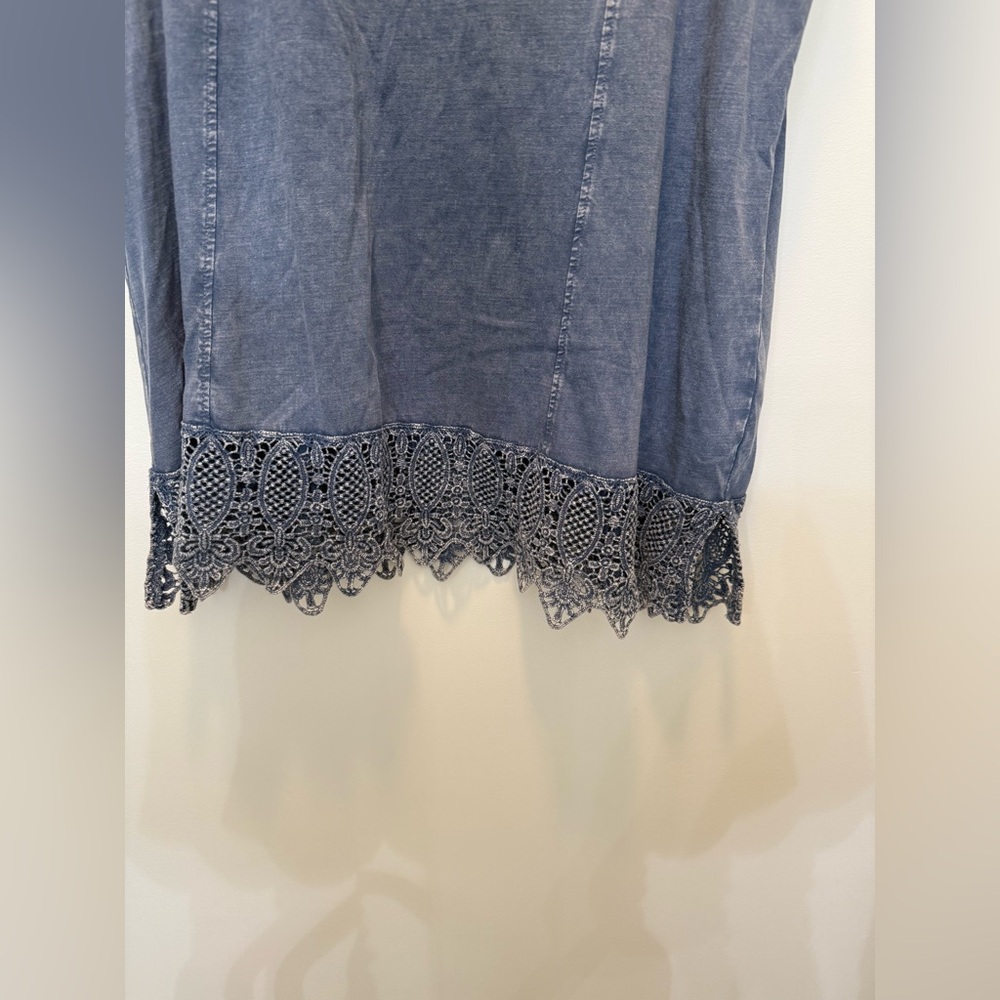 Coldwater Creek Cotton Sleeveless Dress with Lace Hem -‎ Size XL - Picture 3 of 8